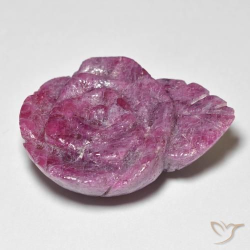 Rubí-Zoisita Medium Dark-Purple natural de 32.56 ct, Corte Flor, Opaco