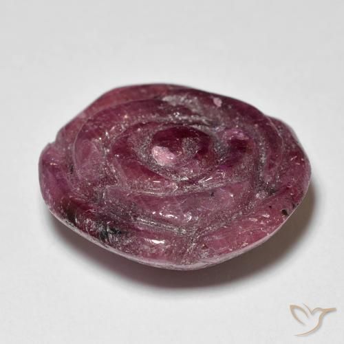Rubí-Zoisita Púrpura rojizo natural de 25.55 ct, Corte Flor, Opaco