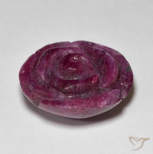 Rubí-Zoisita Rosado magenta natural de 17.61 ct, Corte Flor, Opaco