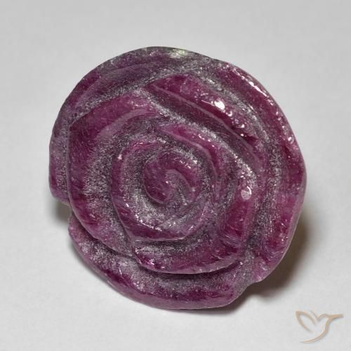 Rubí-Zoisita Medium Dark-Purple natural de 24.97 ct, Corte Flor, Opaco