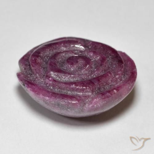 Rubí-Zoisita Medium Dark-Purple natural de 24.97 ct, Corte Flor, Opaco