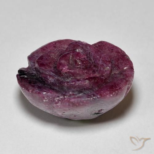 Rubí-Zoisita Púrpura medio natural de 22.77 ct, Corte Flor, Opaco