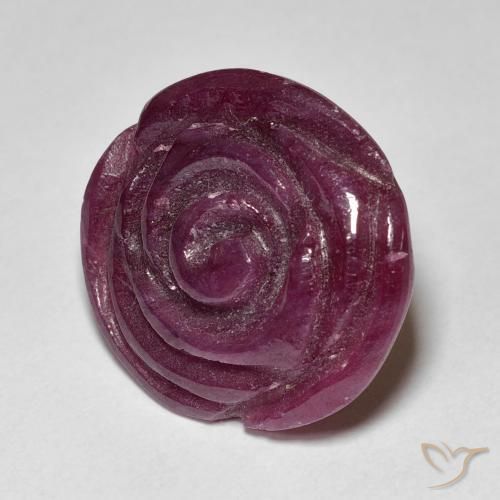 Rubí-Zoisita Púrpura oscuro natural de 18.48 ct, Corte Flor, Opaco