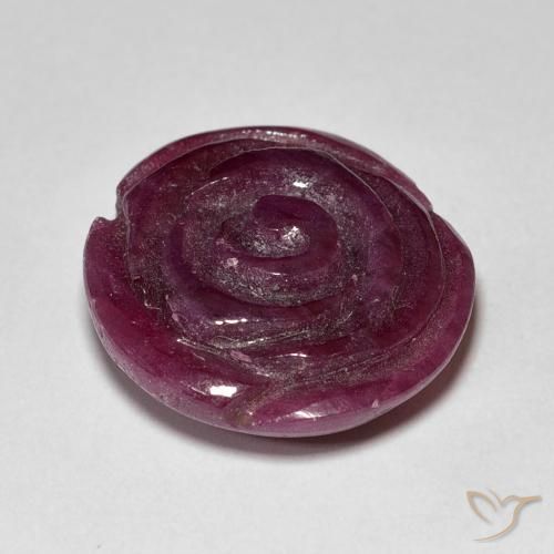 Rubí-Zoisita Púrpura oscuro natural de 18.48 ct, Corte Flor, Opaco
