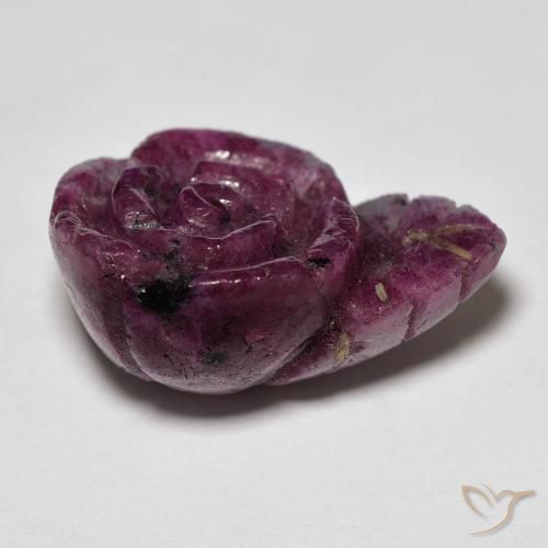 Rubí-Zoisita Rojo oscuro natural de 20.09 ct, Corte Flor, Opaco