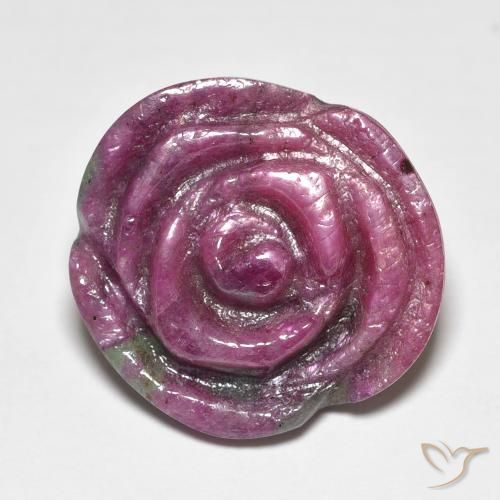 17.57ct Natural Púrpura medio Rubí-Zoisita, Corte Flor, Opaco
