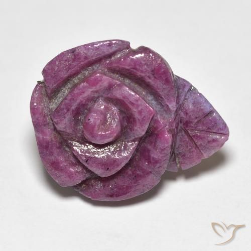 16.73ct Natural Medium Dark-Purple Rubí-Zoisita, Corte Flor, Opaco