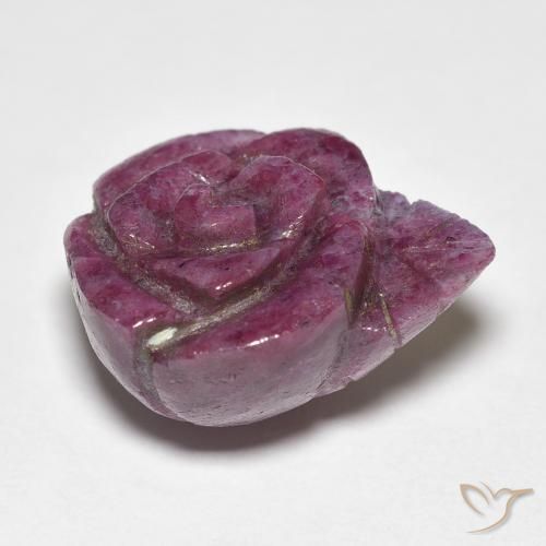 Rubí-Zoisita Medium Dark-Purple natural de 16.73 ct, Corte Flor, Opaco