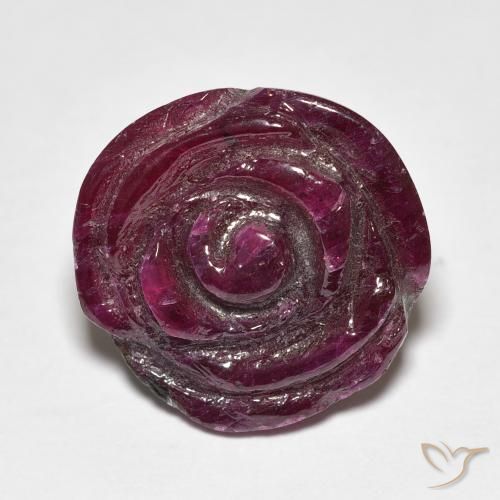 16.77ct Natural Medium Dark-Purple Rubí-Zoisita, Corte Flor, Opaco