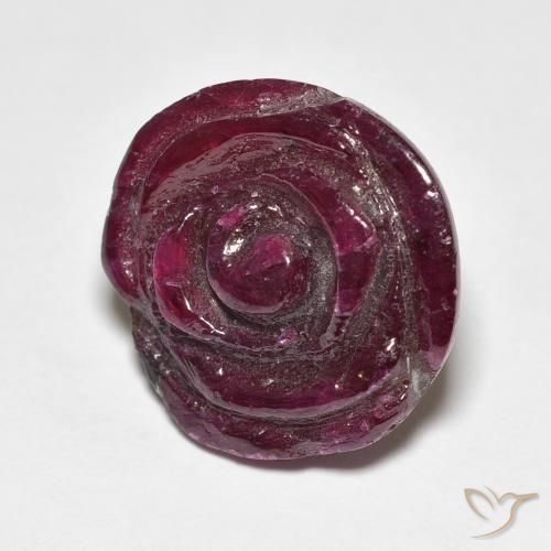 Rubí-Zoisita Medium Dark-Purple natural de 16.77 ct, Corte Flor, Opaco