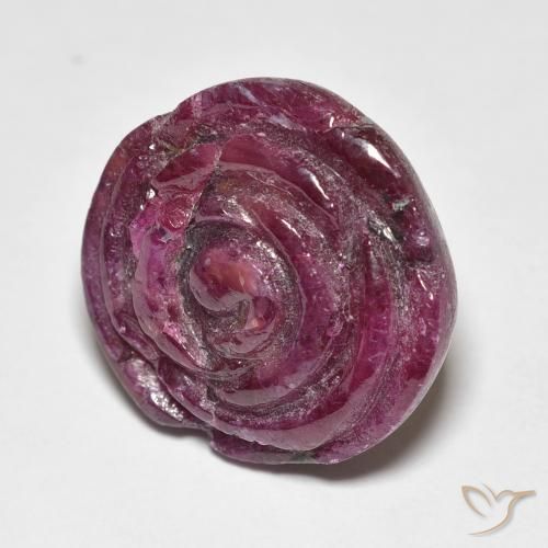 Rubí-Zoisita Medium Dark-Purple natural de 23.98 ct, Corte Flor, Opaco