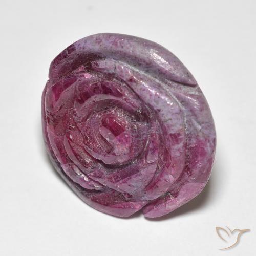Rubí-Zoisita Púrpura rojizo natural de 25.96 ct, Corte Flor, Opaco