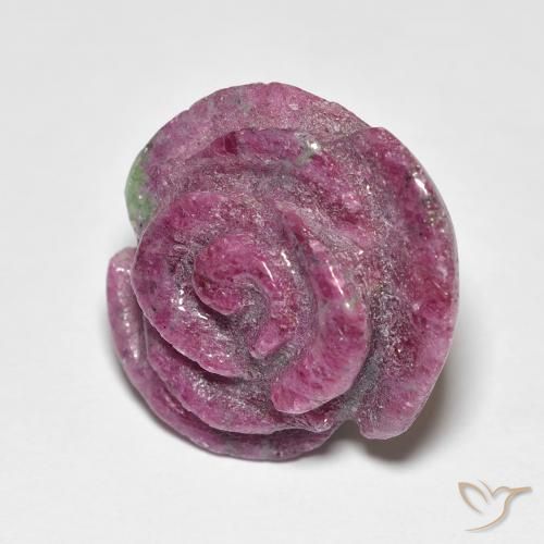 Rubí-Zoisita Púrpura rojizo natural de 19.49 ct, Corte Flor, Opaco