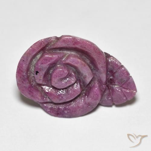 12.79ct Natural Púrpura rojizo Rubí-Zoisita, Corte Flor, Opaco