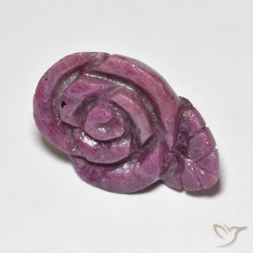 Rubí-Zoisita Púrpura rojizo natural de 12.79 ct, Corte Flor, Opaco