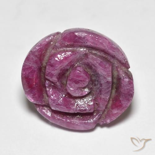 16.66ct Natural Medium Dark-Purple Rubí-Zoisita, Corte Flor, Opaco