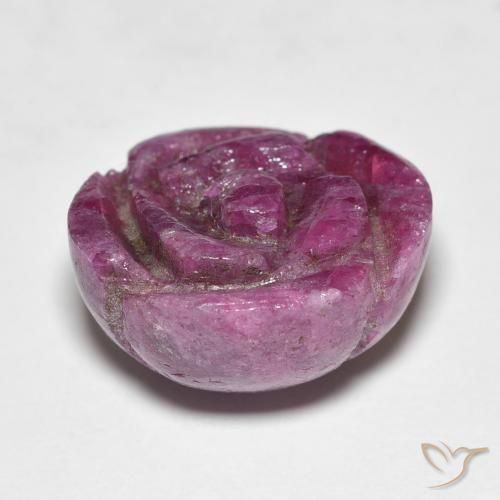 Rubí-Zoisita Medium Dark-Purple natural de 16.66 ct, Corte Flor, Opaco