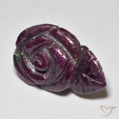 Rubí-Zoisita Multicolor natural de 18.51 ct, Corte Flor, Opaco