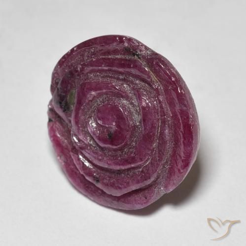 Rubí-Zoisita Púrpura rojizo natural de 12.14 ct, Corte Flor, Opaco