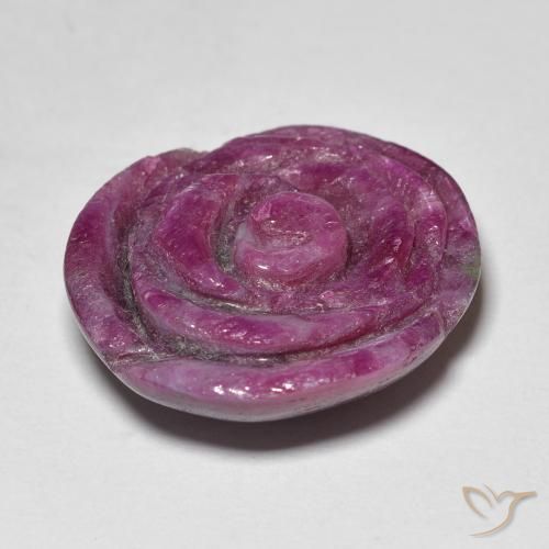 Rubí-Zoisita Púrpura ciruela natural de 20.63 ct, Corte Flor, Opaco