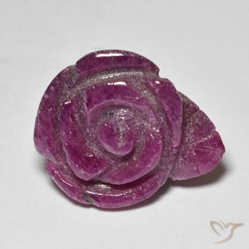 20.39ct Natural Púrpura ciruela Rubí-Zoisita, Corte Flor, Opaco
