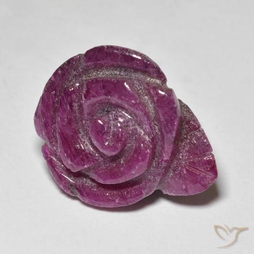 Rubí-Zoisita Púrpura ciruela natural de 20.39 ct, Corte Flor, Opaco