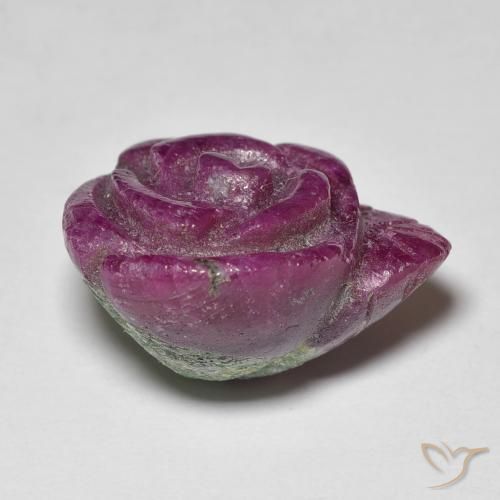 Rubí-Zoisita Púrpura ciruela natural de 20.39 ct, Corte Flor, Opaco
