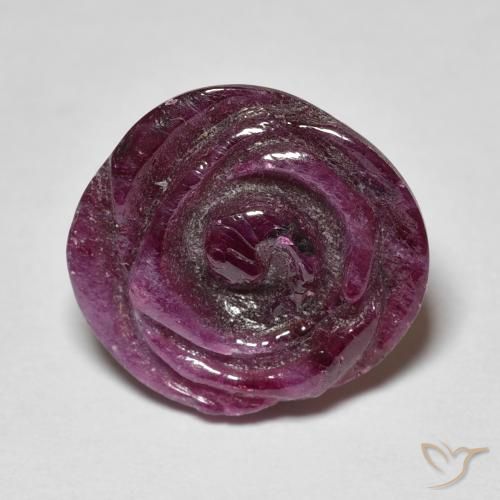 10.16ct Natural Medium Dark-Purple Rubí-Zoisita, Corte Flor, Opaco