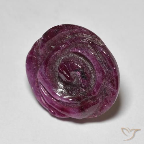 Rubí-Zoisita Medium Dark-Purple natural de 10.16 ct, Corte Flor, Opaco