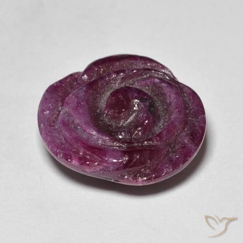 Rubí-Zoisita Medium Dark-Purple natural de 10.16 ct, Corte Flor, Opaco