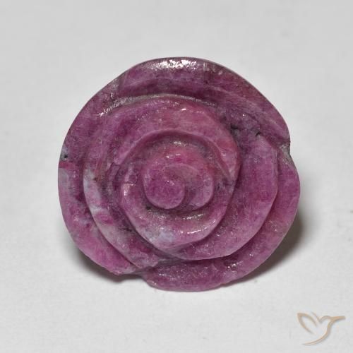 17.81ct Natural Medium Dark-Purple Rubí-Zoisita, Corte Flor, Opaco