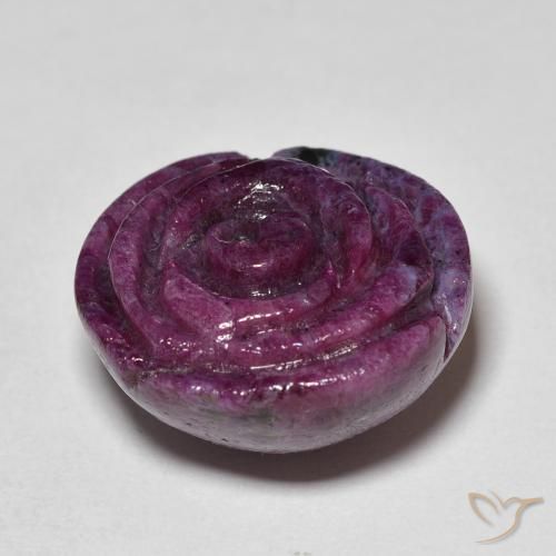 Rubí-Zoisita Púrpura oscuro natural de 24.94 ct, Corte Flor, Opaco