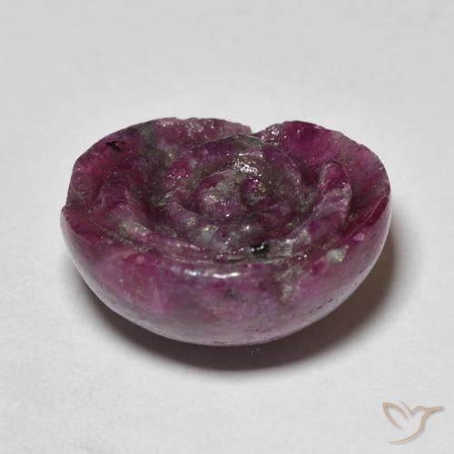 Rubí-Zoisita Púrpura ciruela natural de 23.60 ct, Corte Flor, Opaco