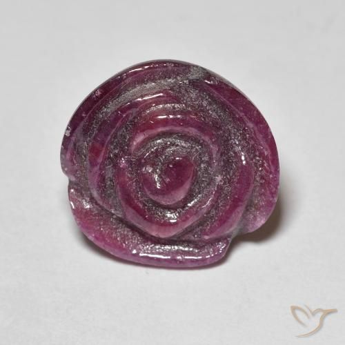18.07ct Natural Púrpura ciruela Rubí-Zoisita, Corte Flor, Opaco