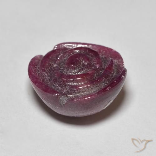 Rubí-Zoisita Púrpura ciruela natural de 18.07 ct, Corte Flor, Opaco