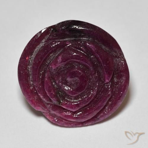 20.61ct Natural Rojo frambuesa Rubí-Zoisita, Corte Flor, Opaco