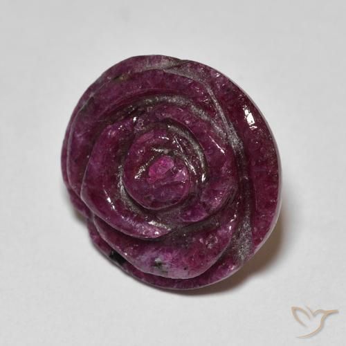 Rubí-Zoisita Rojo frambuesa natural de 17.50 ct, Corte Flor, Opaco