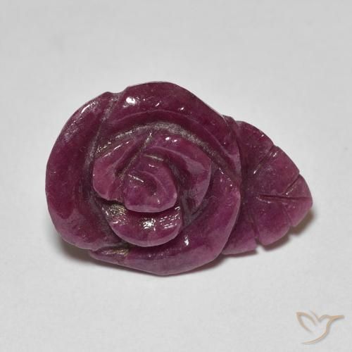 Rubí-Zoisita Multicolor natural de 13.85 ct, Corte Flor, Opaco