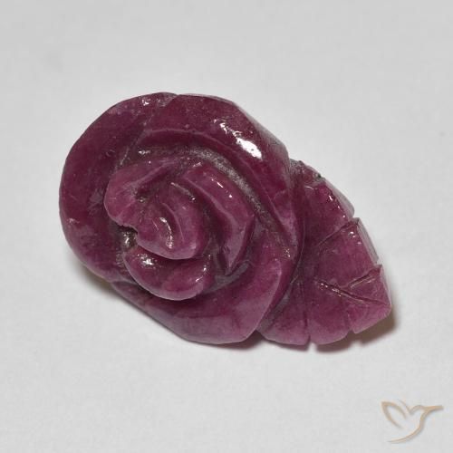 Rubí-Zoisita Multicolor natural de 13.85 ct, Corte Flor, Opaco