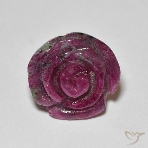 14.14ct Natural Multicolor Rubí-Zoisita, Corte Flor, Opaco