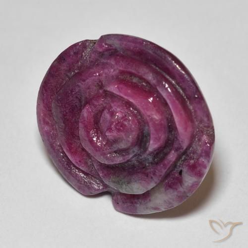 Rubí-Zoisita Púrpura rojizo natural de 20.50 ct, Corte Flor, Opaco