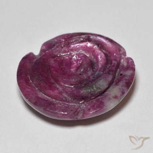 Rubí-Zoisita Púrpura rojizo natural de 20.50 ct, Corte Flor, Opaco