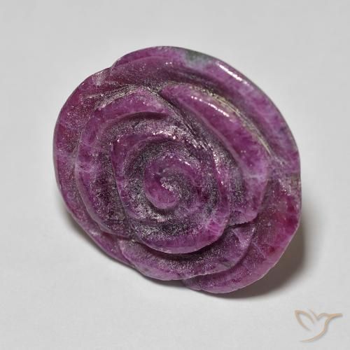 Rubí-Zoisita Medium Dark-Purple natural de 14.07 ct, Corte Flor, Opaco