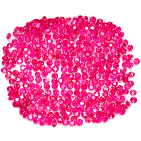 Gemas de rubí rosa natural de  ct, corte redondo, SI