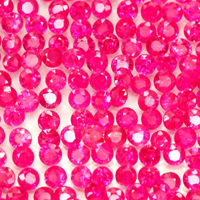 Gemas de rubí rosa natural de  ct, corte redondo, SI