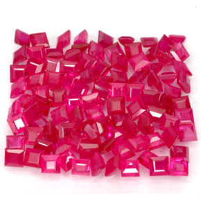 Gemas de rubí rojo natural de  ct, cuadrado, VS-SI