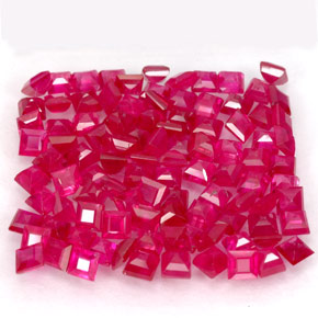Gemas de rubí rojo natural de  ct, cuadrado, VS-SI