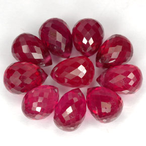 Gemas de rubí rojo natural de  ct, briolette, VS-SI