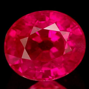 Rubí rojo natural de 1,39 ct, corte óvalo, VS