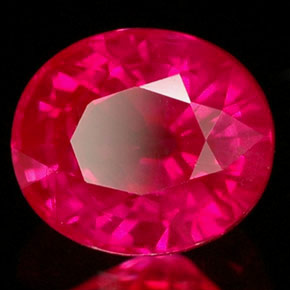 Rubí rojo natural de 1,39 ct, corte óvalo, VS